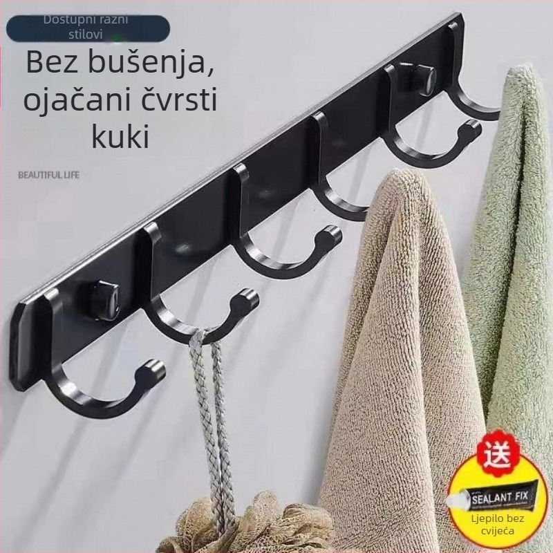 Space Aluminum vješalica za kapute, zidna bez bušenja, moderan minimalistički stil, težina 41,5–118 g