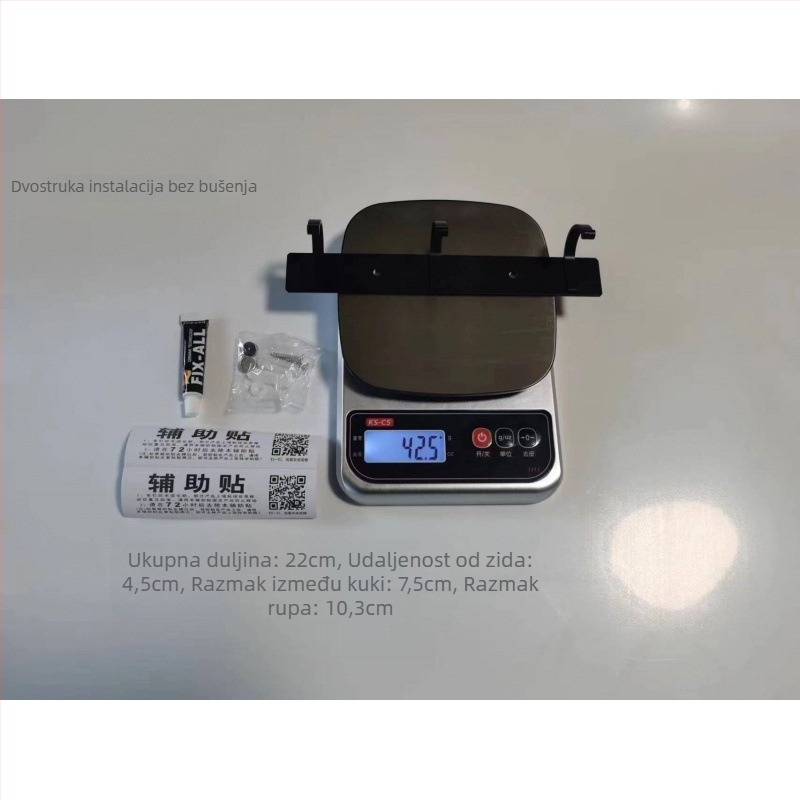 Space Aluminum vješalica za kapute, zidna bez bušenja, moderan minimalistički stil, težina 41,5–118 g