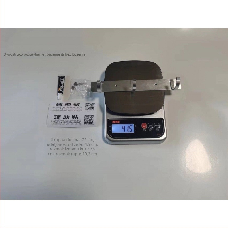 Space Aluminum vješalica za kapute, zidna bez bušenja, moderan minimalistički stil, težina 41,5–118 g