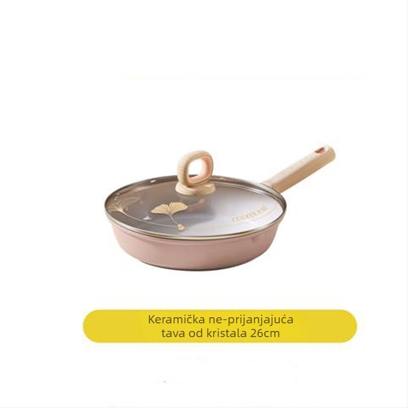 Cooker King wok - neprijanjajući, ravno dno, od aluminijske legure, Pottery Crystal serije, kompatibilan s indukcijom i plinskim štednjakom