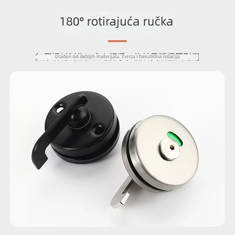 Set hardvera za pregrade javne WC – nehrđajući čelik, plastika, najlon; šarke, brava s indikatorom, ručica