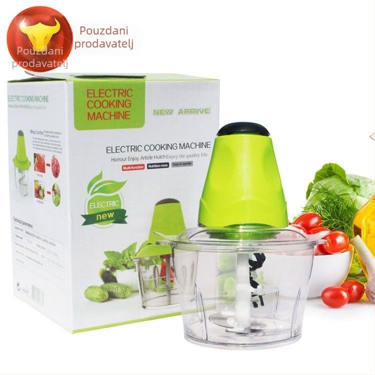 Električni kuhinjski stroj višenamjenski: mljevenje mesa, prerada sokova, miješanje; 2 brzine, 5000 rpm, kućište od PP i nehrđajućeg čelika, prilagodba obrade