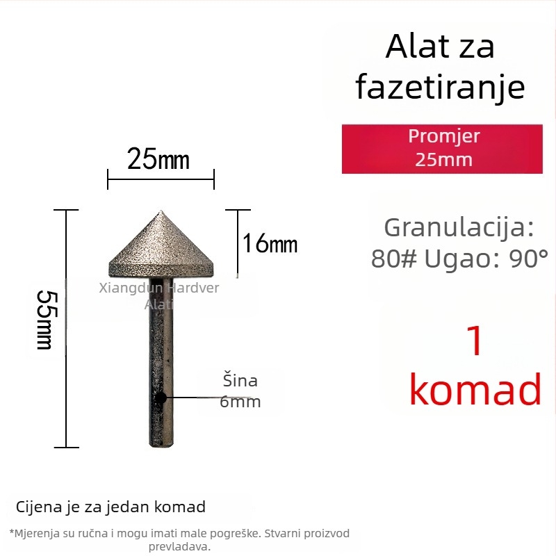 90° dijamantna konusna glava za brušenje – elektroplatinirana glava za brušenje unutarnjih rupa keramickih pločica, kamena, stakla i jadeita