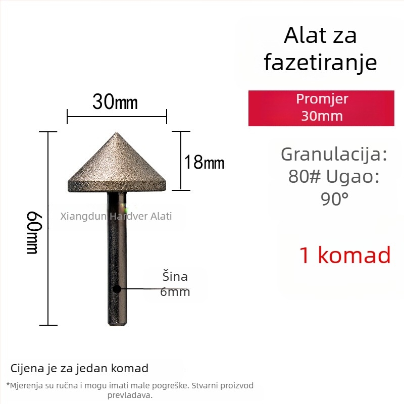 90° dijamantna konusna glava za brušenje – elektroplatinirana glava za brušenje unutarnjih rupa keramickih pločica, kamena, stakla i jadeita