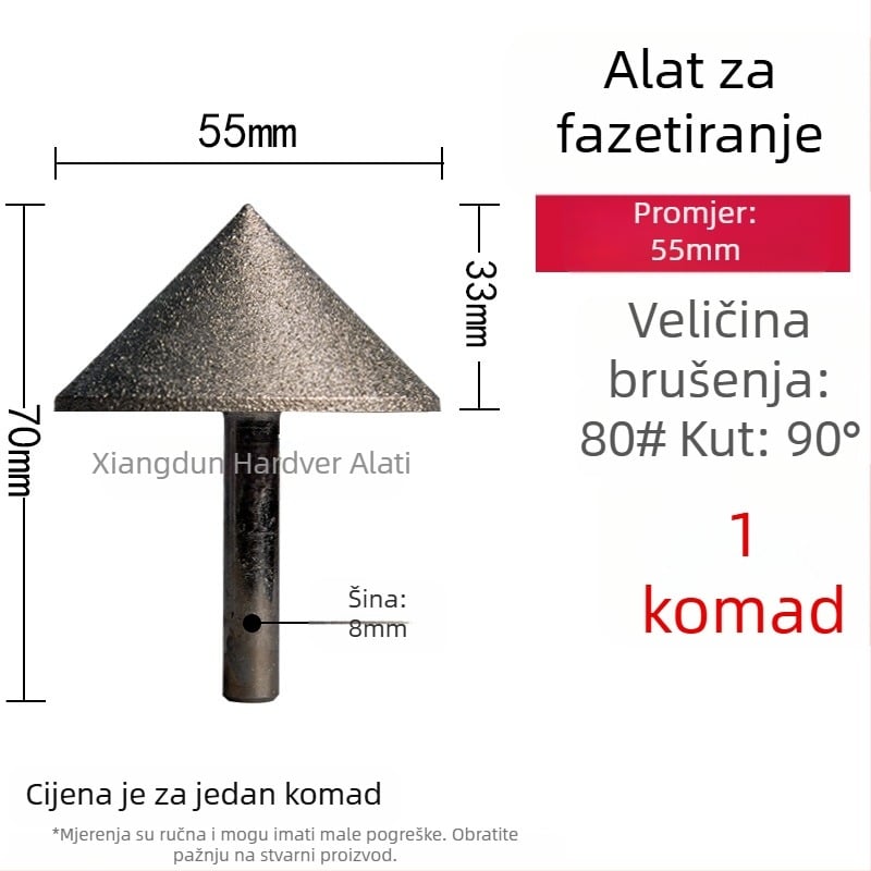 90° dijamantna konusna glava za brušenje – elektroplatinirana glava za brušenje unutarnjih rupa keramickih pločica, kamena, stakla i jadeita