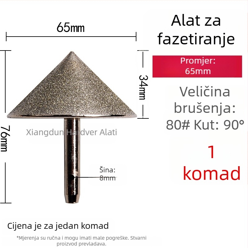 90° dijamantna konusna glava za brušenje – elektroplatinirana glava za brušenje unutarnjih rupa keramickih pločica, kamena, stakla i jadeita