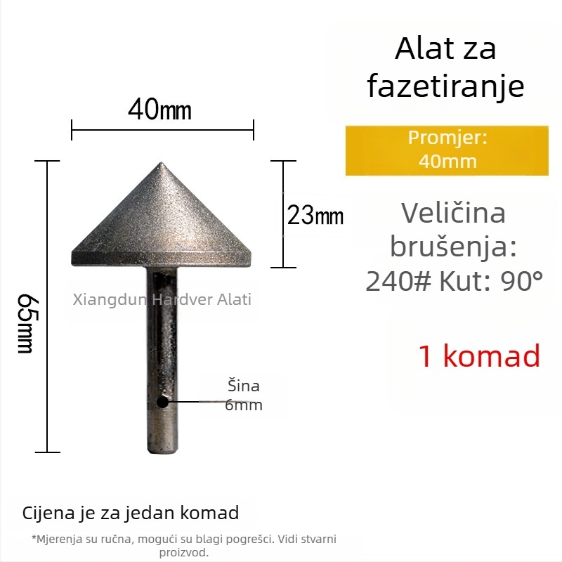 90° dijamantna konusna glava za brušenje – elektroplatinirana glava za brušenje unutarnjih rupa keramickih pločica, kamena, stakla i jadeita