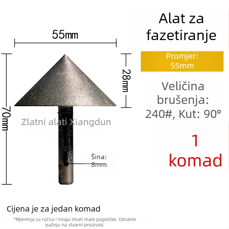 90° dijamantna konusna glava za brušenje – elektroplatinirana glava za brušenje unutarnjih rupa keramickih pločica, kamena, stakla i jadeita