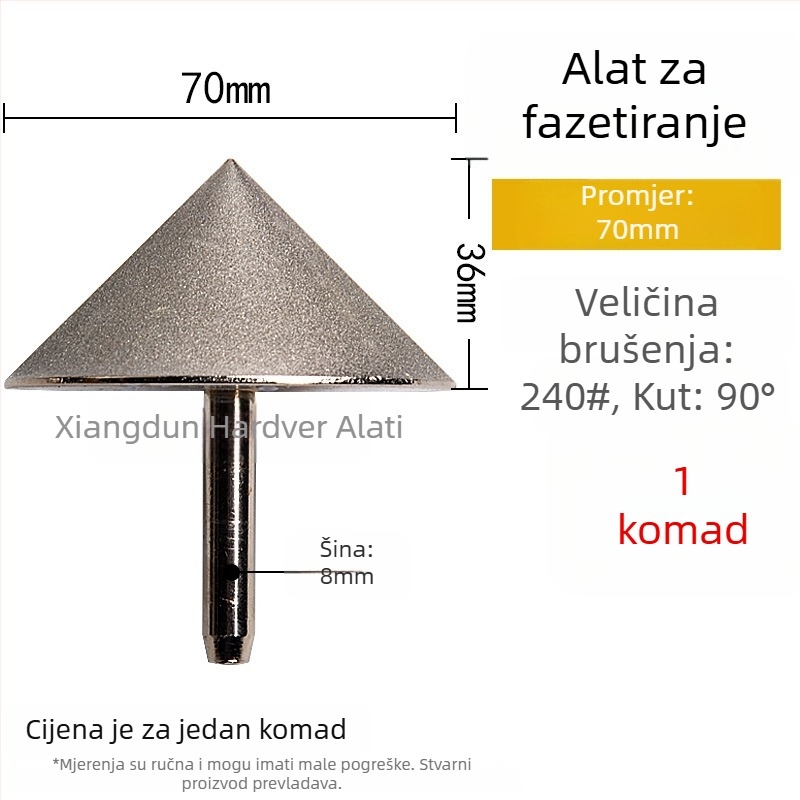90° dijamantna konusna glava za brušenje – elektroplatinirana glava za brušenje unutarnjih rupa keramickih pločica, kamena, stakla i jadeita
