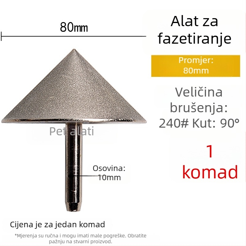 90° dijamantna konusna glava za brušenje – elektroplatinirana glava za brušenje unutarnjih rupa keramickih pločica, kamena, stakla i jadeita