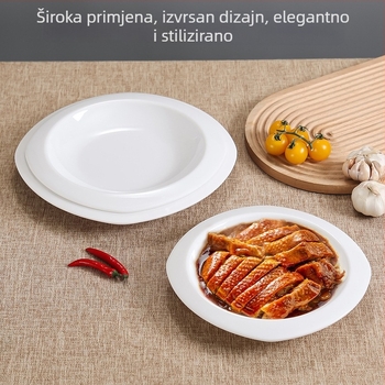 Tanji melamin-imitacija porculana, nepravilnog oblika, glazirana površina, moderan minimalistički stil, mogućnost tiskanja logotipa