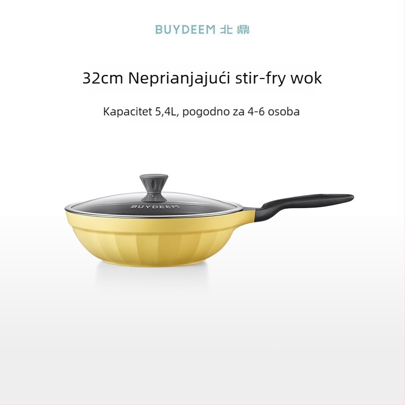 Električni lonac/tiganj od lijevanog željeza s neprijanjajućim keramičkim premazom, staklena poklopca, brzo provođenje topline, model Jg-214028, težina 2,5 kg