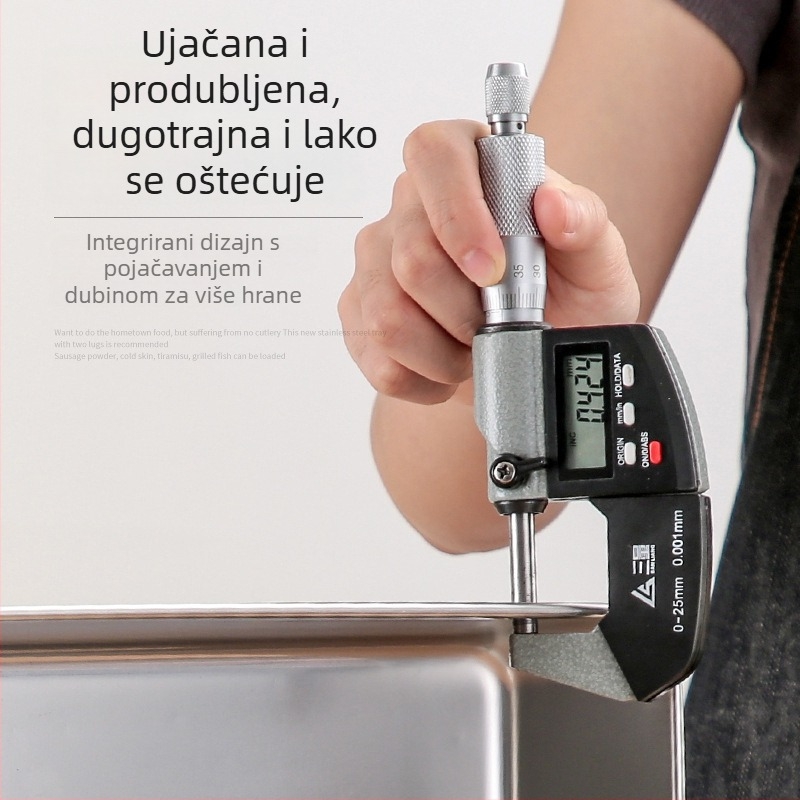 Nehrđajući čelični pravokutni tanjur s ravnim dnom, višestruka namjena, japanski stil