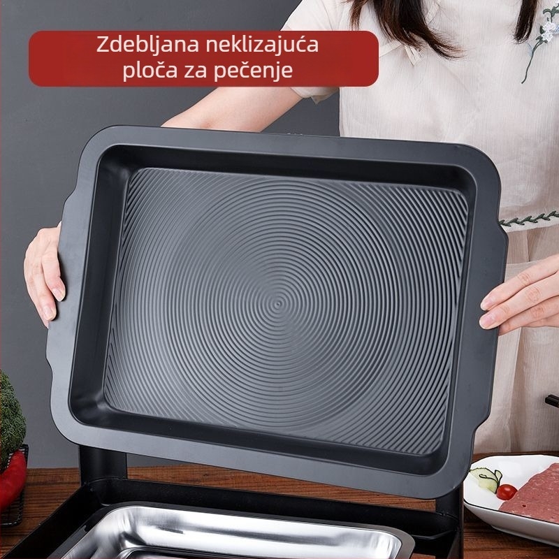 Ploča za roštilj od nehrđajućeg čelika, podijeljena, neprijanjajuća, za komercijalne restorane i kućnu upotrebu