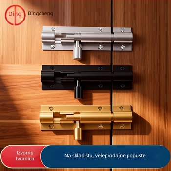 F-tip zasun za vrata od aluminijske legure, protivkrađni, model L1312, oksidirani završetak, moderan minimalistički stil