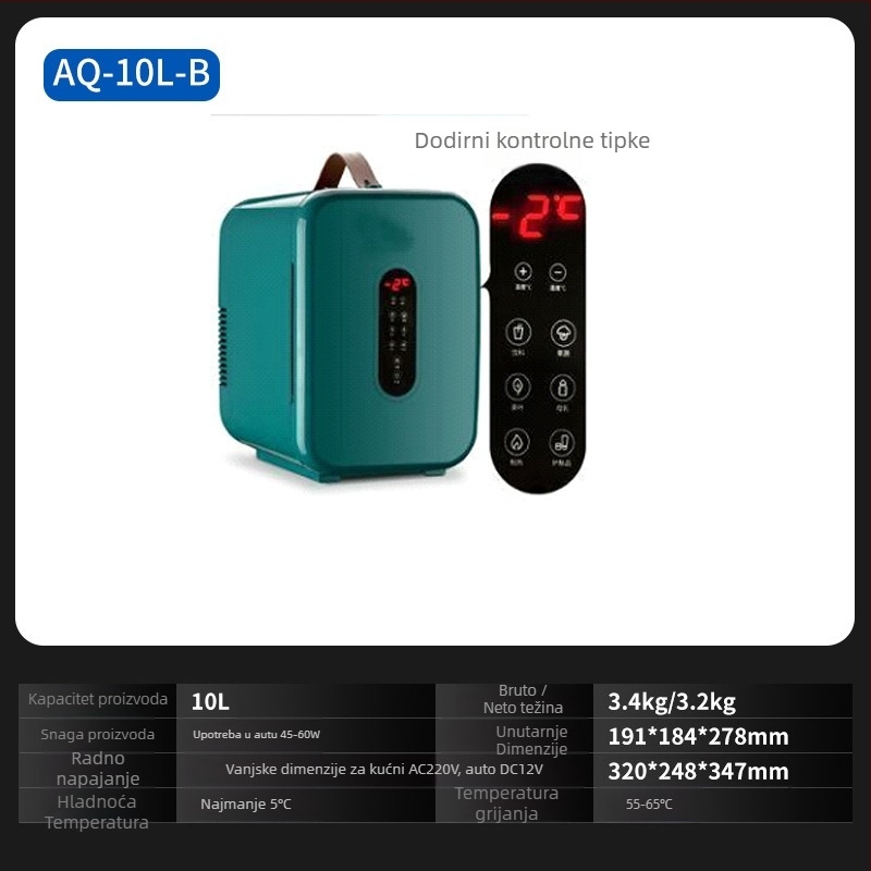 Chisman poluvodički auto hladnjak - prijenosni mini hladnjak za auto i dom, ABS, 30-60W, 220-240V, 5°C–65°C