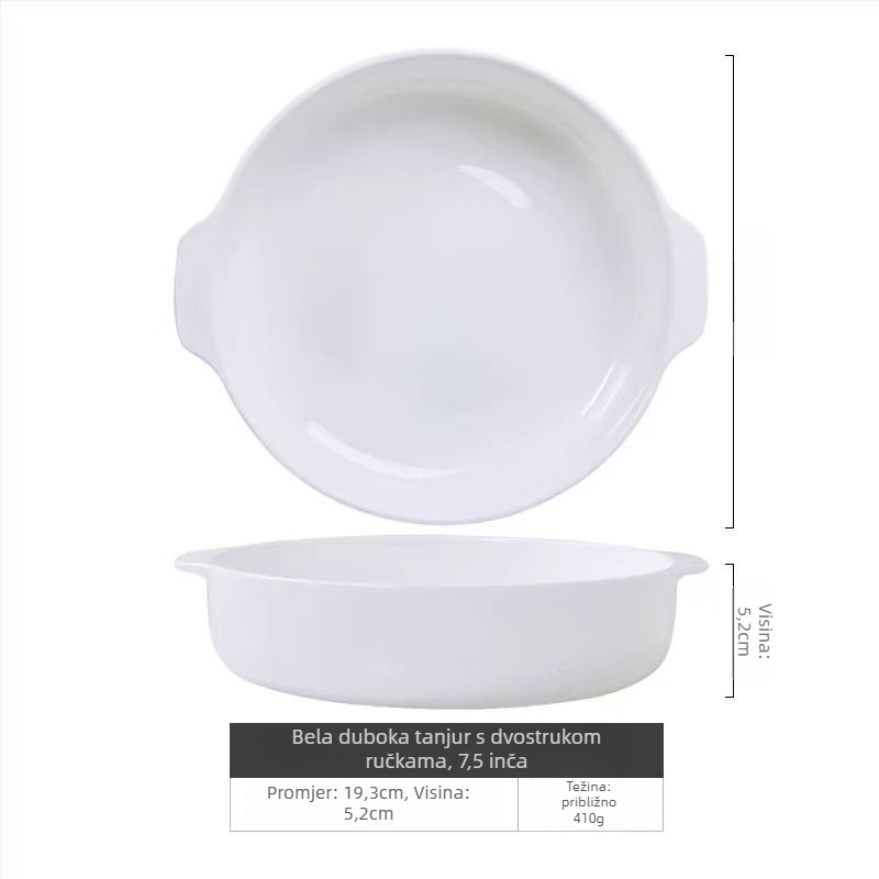 Tanjur od kostnog porculana (>45% praška kostnog), duboki okrugli tanjur, boja ispod glazure, mikrovalna sigurnost, moguć ispis logotipa