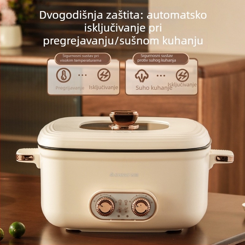 Kvadratni Yuanyang električni lonac, dvostruka kontrola temperature, kapacitet 4–5 L, nelepivi unutarnji lonac, Shabu-shabu i grill
