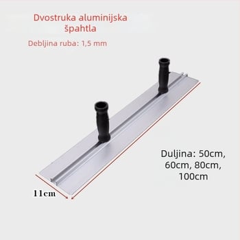 Plošna špatula s dvostrukim držačima, nehrđajući čelična podloga ploče, tijelo od aluminijske legure, podesiva ploča