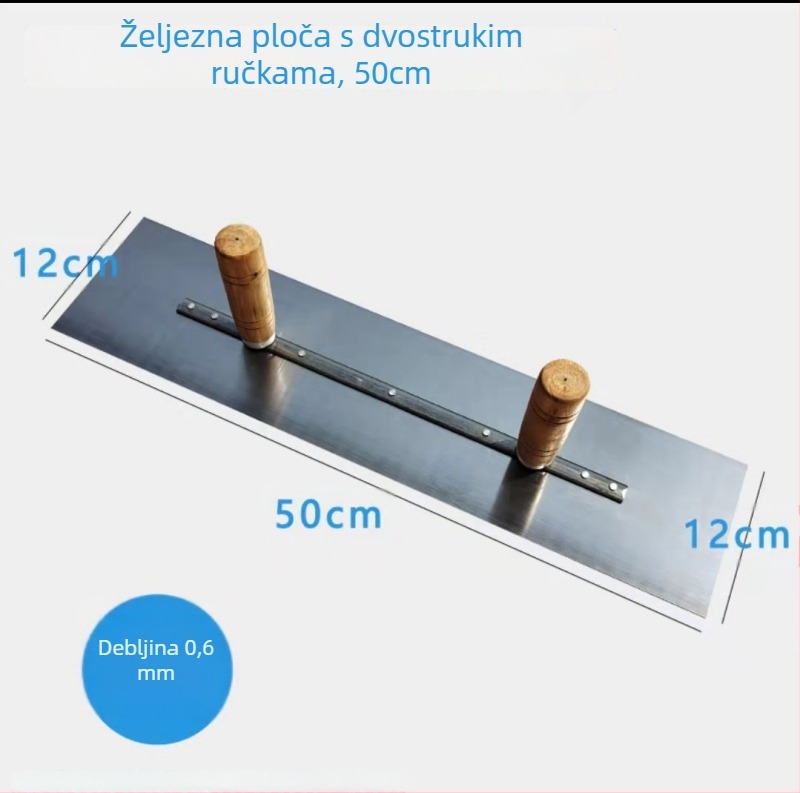Plošna špatula s dvostrukim držačima, nehrđajući čelična podloga ploče, tijelo od aluminijske legure, podesiva ploča