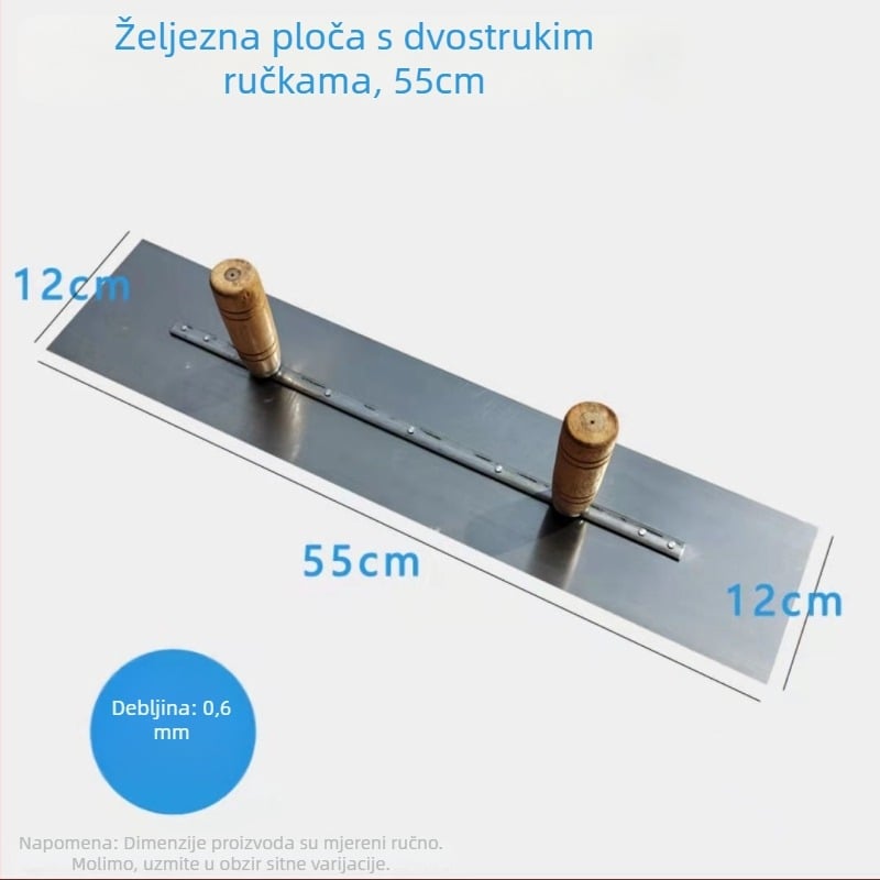 Plošna špatula s dvostrukim držačima, nehrđajući čelična podloga ploče, tijelo od aluminijske legure, podesiva ploča