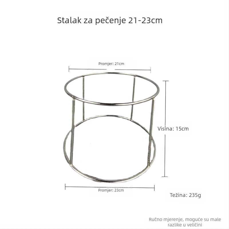 Azelay Lai nehrđajući čelik dvostruki sloj izložbeni stalak za sashimi i kamenice, neuvozeno, modernistički minimalistički stil