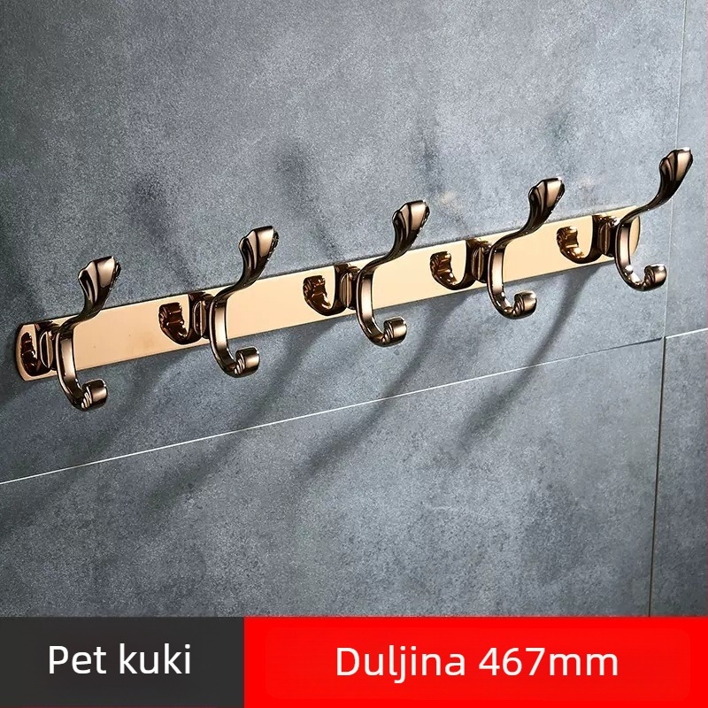 Zidni vješalica za odjeću, nehrđajući čelik, bakar-titanij premaz, svijetao luksuzni stil, Liang marka, 820 g