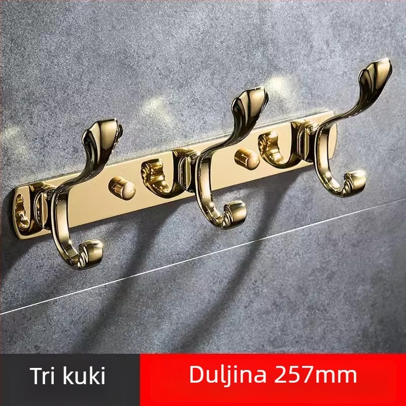 Zidni vješalica za odjeću, nehrđajući čelik, bakar-titanij premaz, svijetao luksuzni stil, Liang marka, 820 g