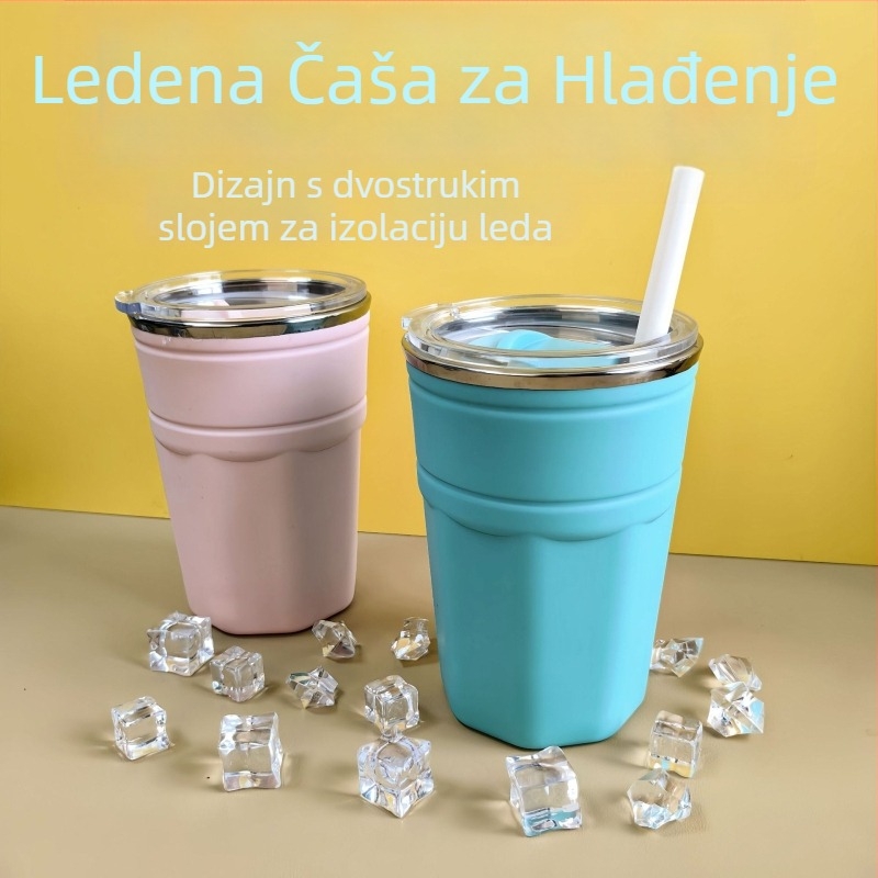Čaša za pivo Nordic stil, od 304 nehrđajućeg čelika, kapacitet 301–400 ml, težina 312 g, moguće tiskanje logotipa