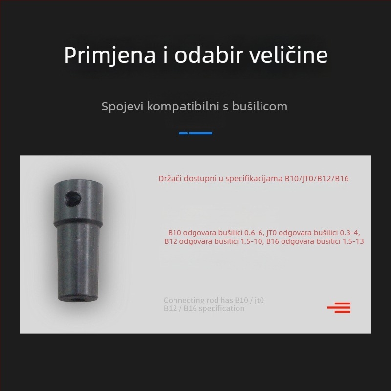 Three Craftsmen mikro stolna bušilica s čeljustima – prilagođeni spoj motora i vretena, konusni spoj, od željeza
