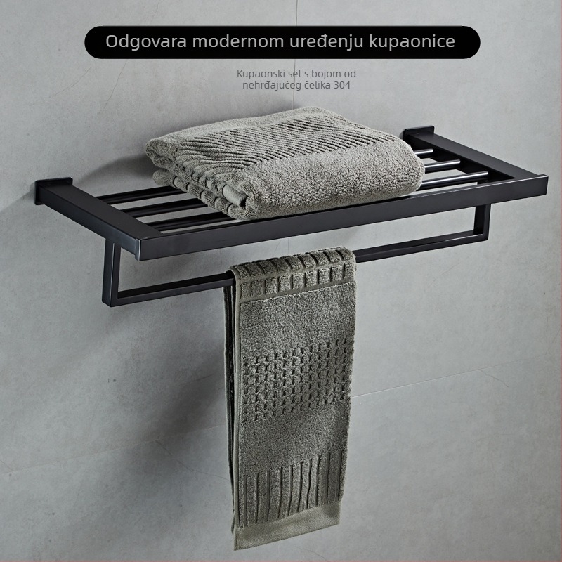 Moderna minimalistička držač za ručnike u kupaonici, od nehrđajućeg čelika 304, višeslojni, CE potvrda, nosivost 30 kg