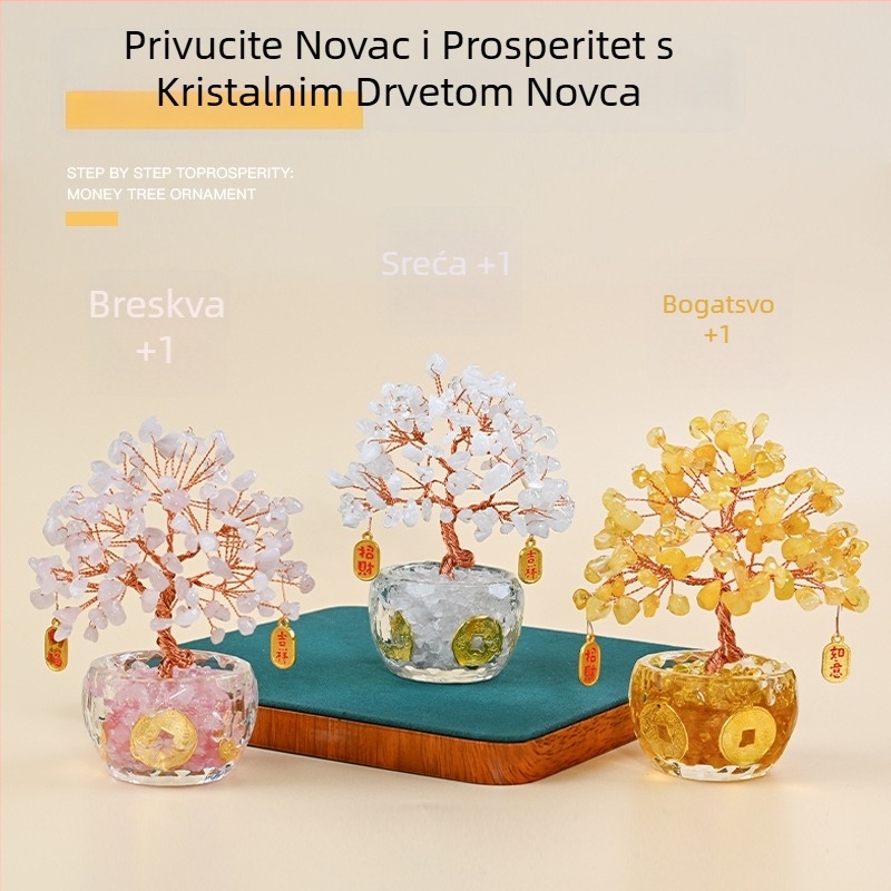 Kristalno stablo novca - Neobrađeni kamen, Novi kineski stil, Stolna dekoracija