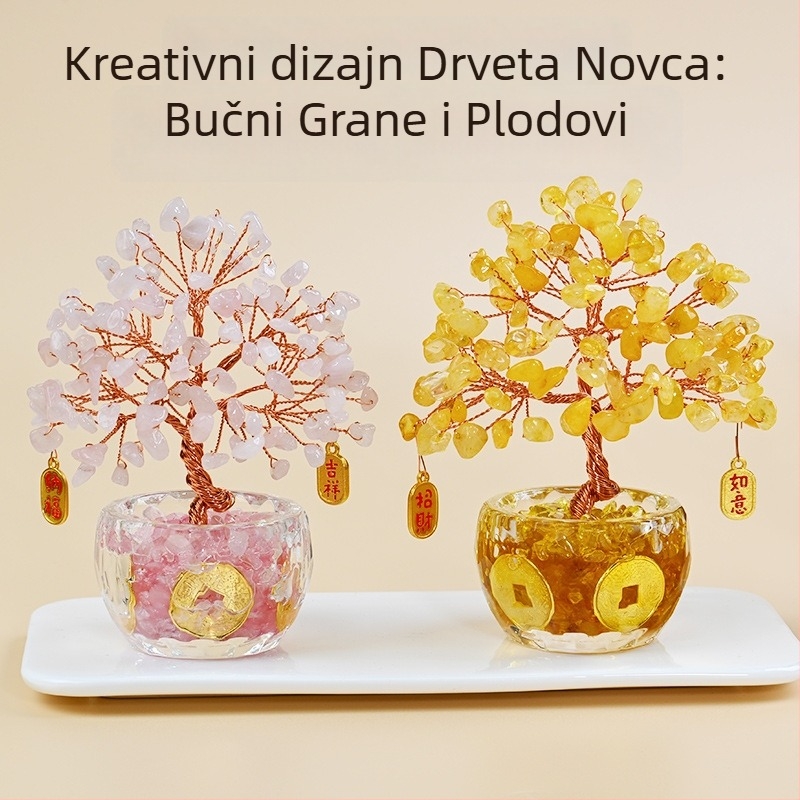 Kristalno stablo novca - Neobrađeni kamen, Novi kineski stil, Stolna dekoracija