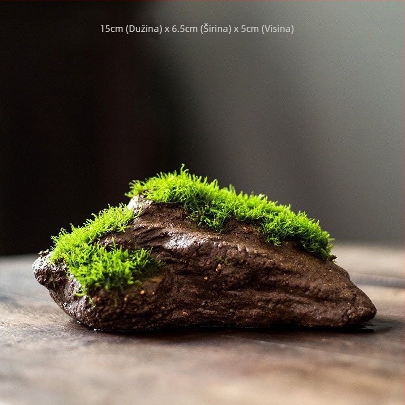 Stolni bonsai s vodnim krajolikom — svileno cvijeće, zen mikro krajolik