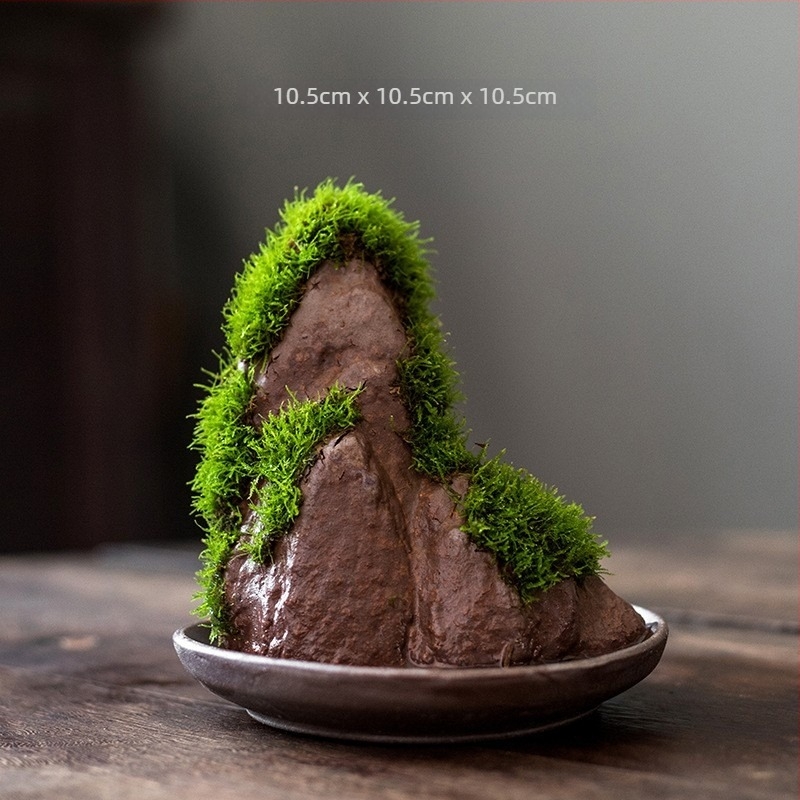 Stolni bonsai s vodnim krajolikom — svileno cvijeće, zen mikro krajolik