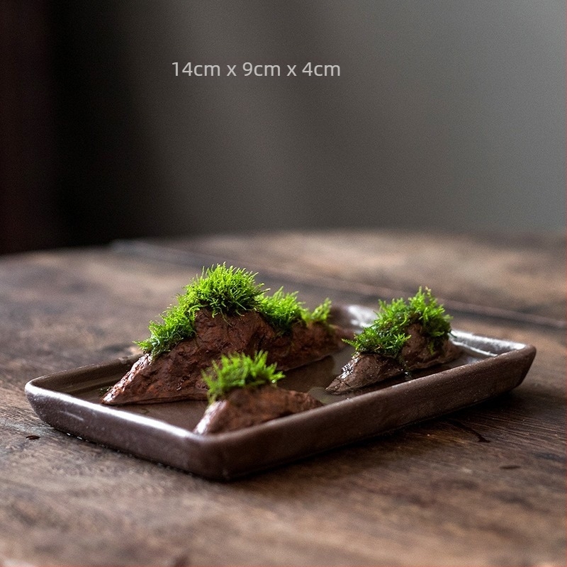 Stolni bonsai s vodnim krajolikom — svileno cvijeće, zen mikro krajolik