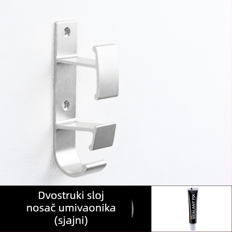 Kuka za umivaonik od Space Aluminum, zidni, moderni jednostavni stil, težina 0,056 kg, završna obrada Bright Light