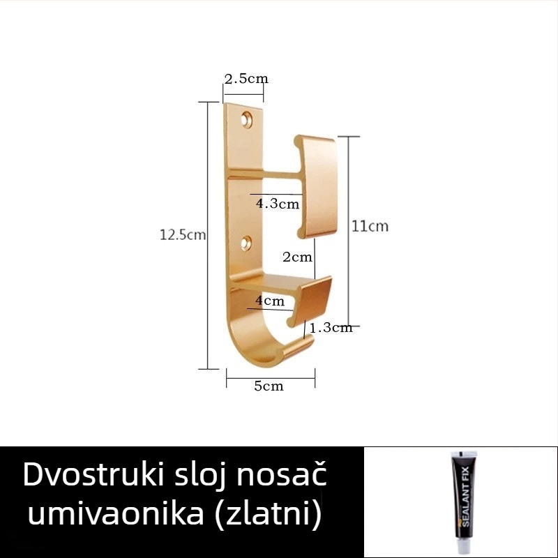 Kuka za umivaonik od Space Aluminum, zidni, moderni jednostavni stil, težina 0,056 kg, završna obrada Bright Light