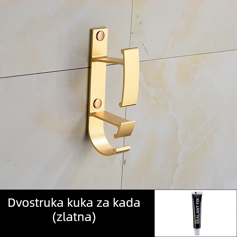 Kuka za umivaonik od Space Aluminum, zidni, moderni jednostavni stil, težina 0,056 kg, završna obrada Bright Light