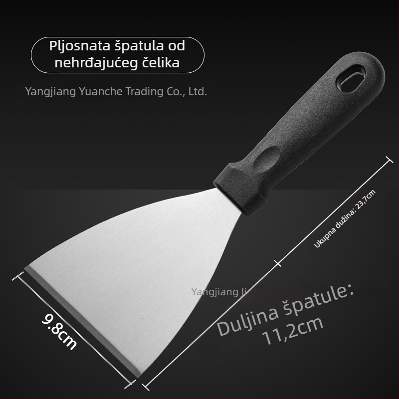 Set žlica i spatula od nehrđajućeg čelika s otpornošću na visoke temperature i PP držačima