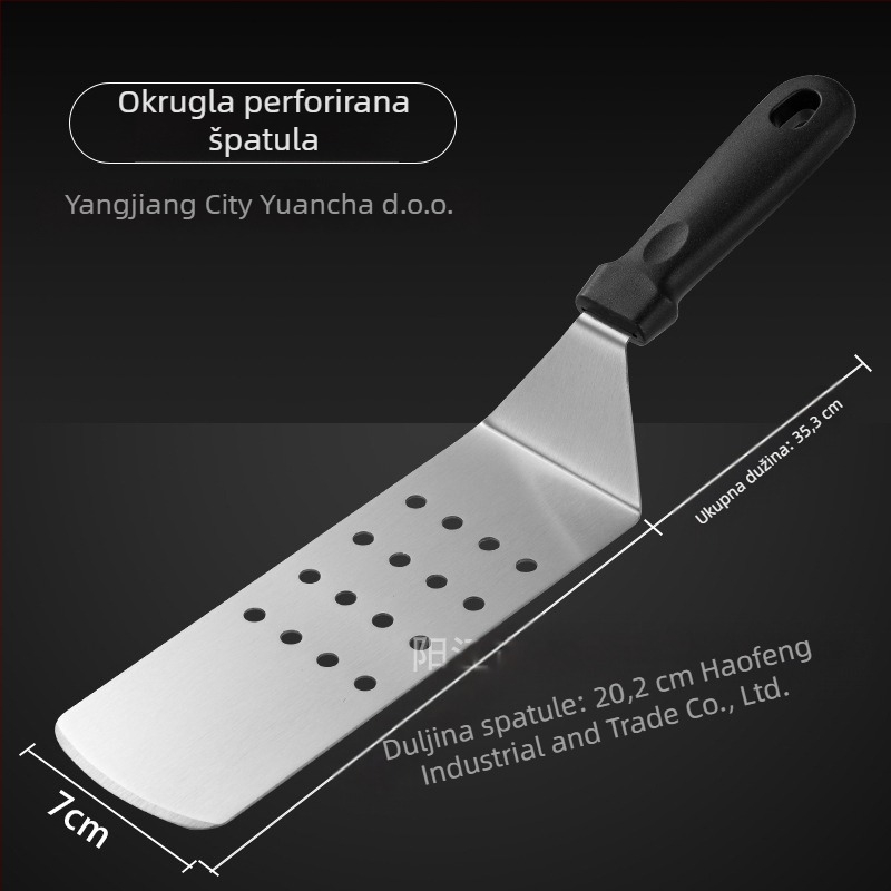 Set žlica i spatula od nehrđajućeg čelika s otpornošću na visoke temperature i PP držačima