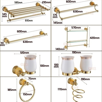 Držač za ručnike od nehrđajućeg čelika, zidni, elektroplatinirani završetak, stil pristupačnog luksuza, set od šest komada ili više