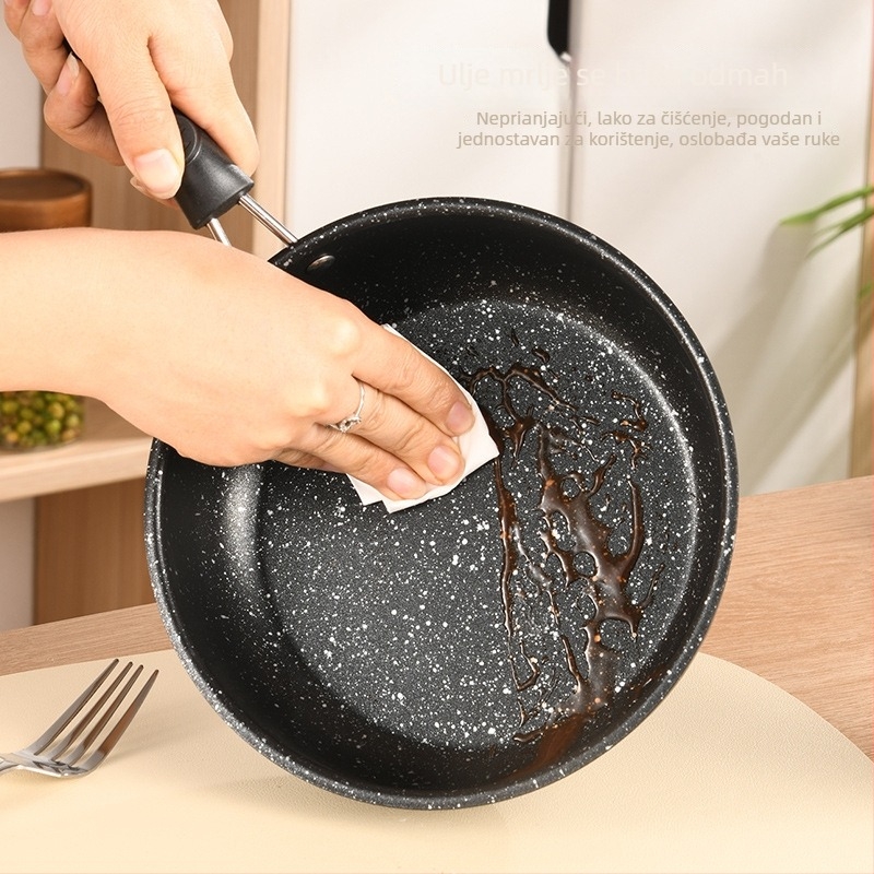 Mini tava od lijevanog željeza s non-stick premazom, bezdimna, za jaja i palačinke, kompatibilna s indukcijom i plinskim štednjakom