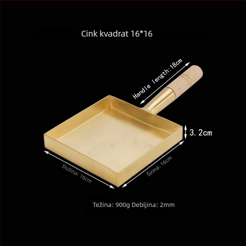 Tava za prženje od bakra, japanskog stila, jednovodno dno, pogodna za plinsku kuhinju