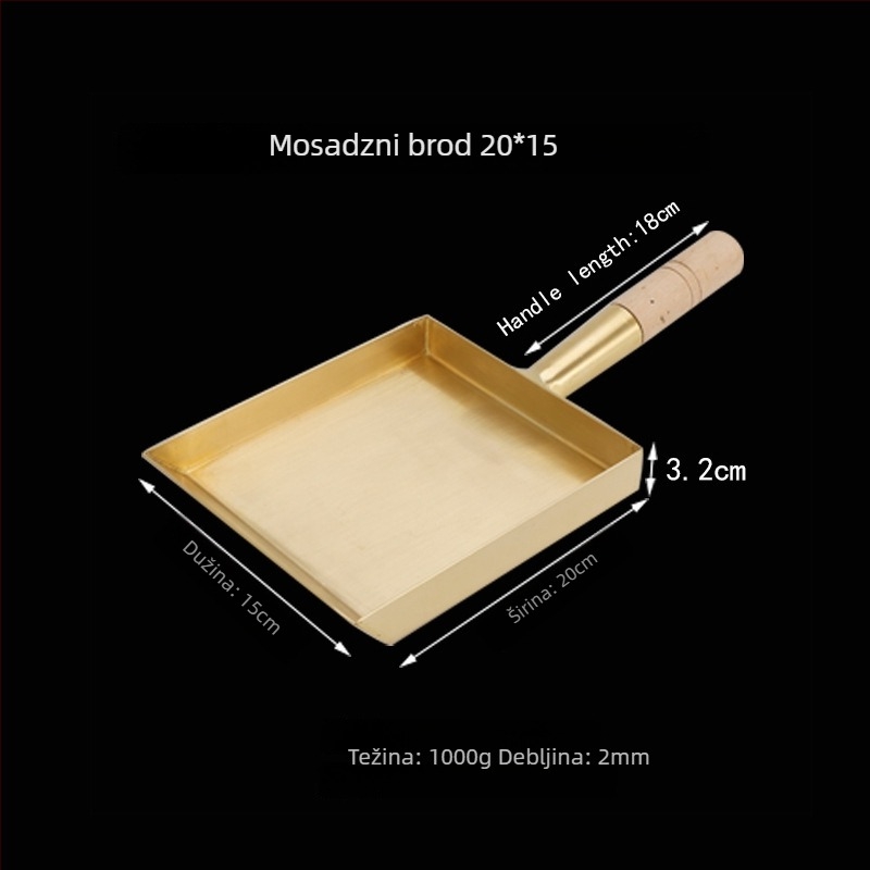 Tava za prženje od bakra, japanskog stila, jednovodno dno, pogodna za plinsku kuhinju