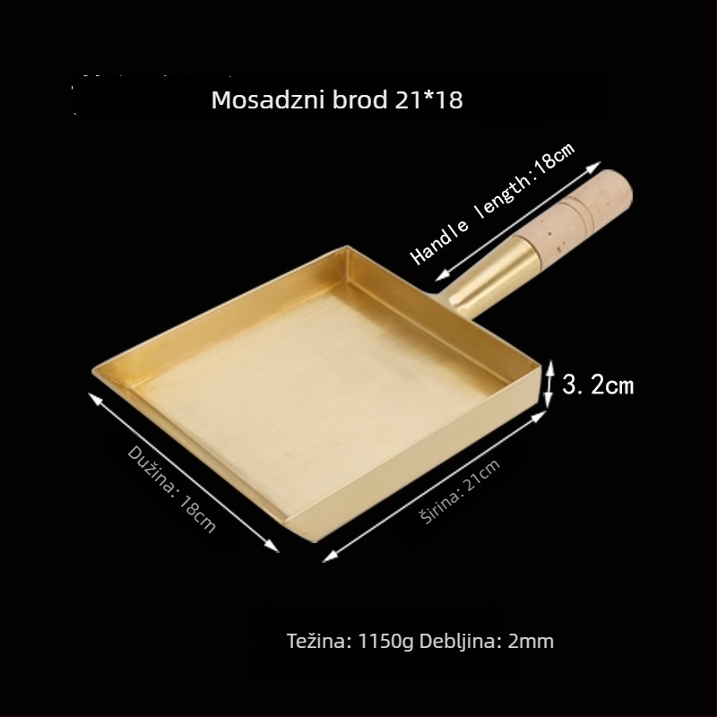 Tava za prženje od bakra, japanskog stila, jednovodno dno, pogodna za plinsku kuhinju