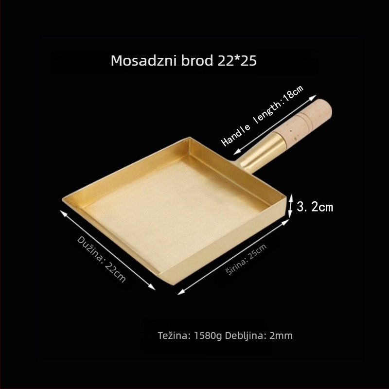 Tava za prženje od bakra, japanskog stila, jednovodno dno, pogodna za plinsku kuhinju