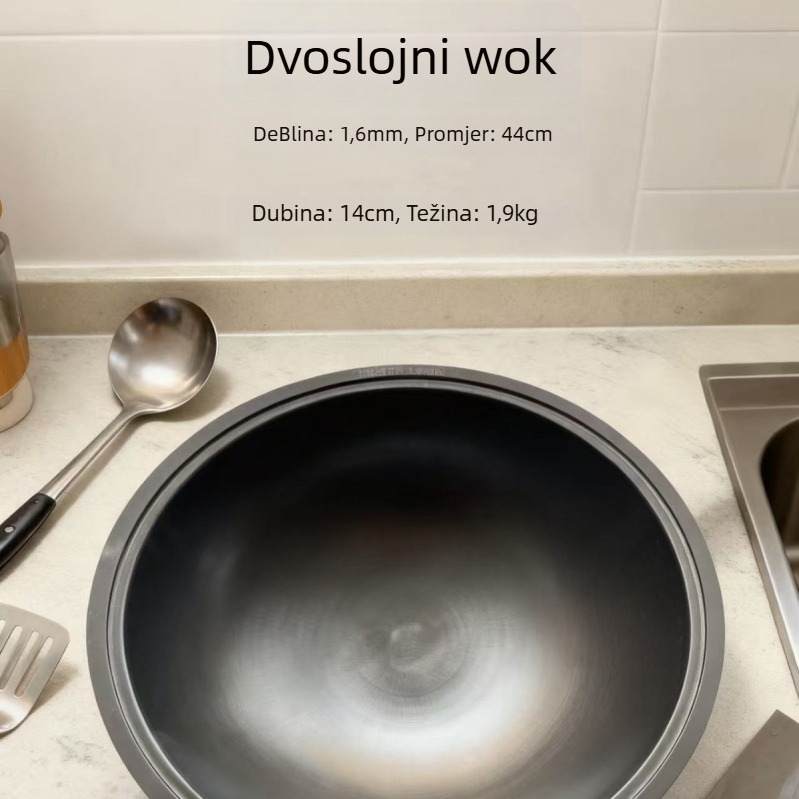 Višenamjenska posuda od lijevanog željeza — čisto željezo, kineski stil, otporna na hrđu, ekološka, pogodna za sve ploče