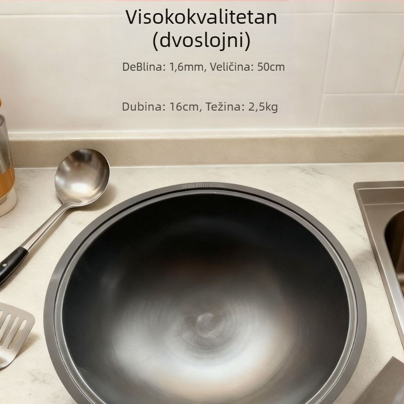 Višenamjenska posuda od lijevanog željeza — čisto željezo, kineski stil, otporna na hrđu, ekološka, pogodna za sve ploče