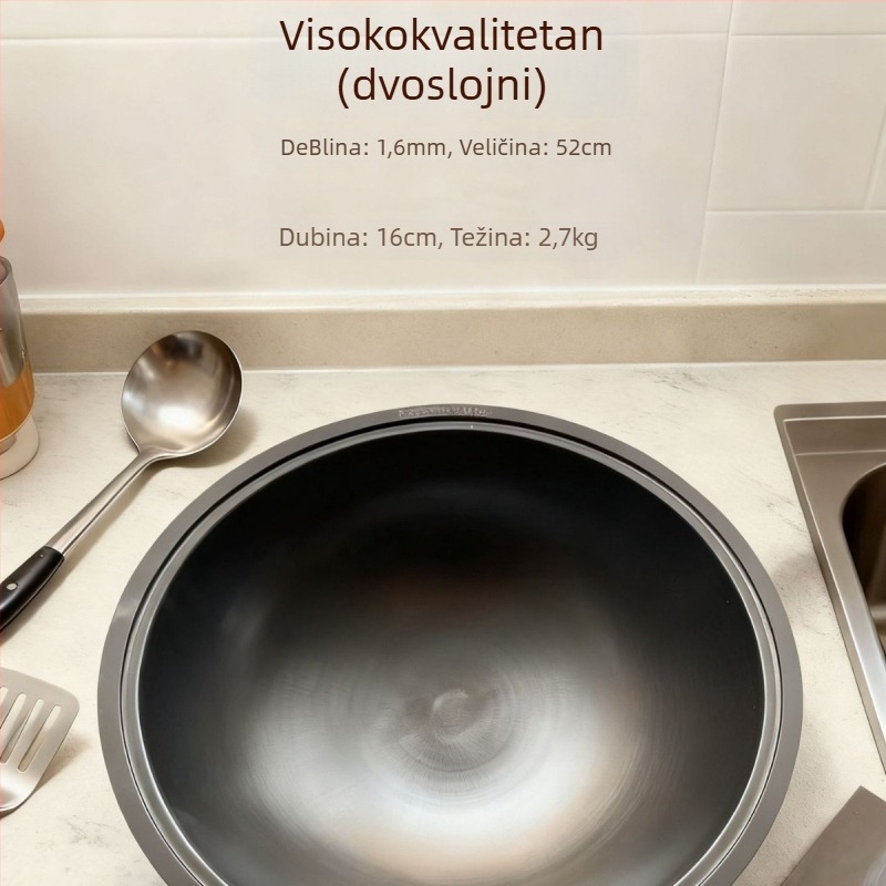 Višenamjenska posuda od lijevanog željeza — čisto željezo, kineski stil, otporna na hrđu, ekološka, pogodna za sve ploče